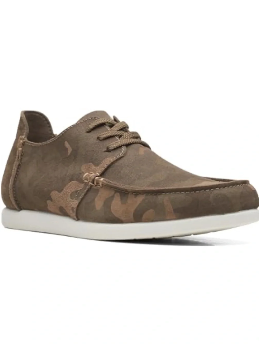 Clarks ShacreLite Low Moc Oxford Shoes Mens 10M Sand Camo Leather Lace Up NWB